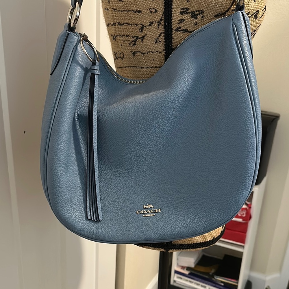 Coach Sky Blue Leather Hobo Bag